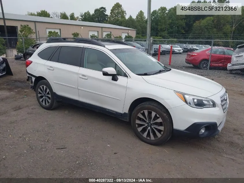 4S4BSBLC5F3212366 2015 Subaru Outback 2.5I Limited