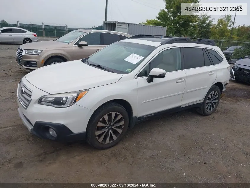 4S4BSBLC5F3212366 2015 Subaru Outback 2.5I Limited