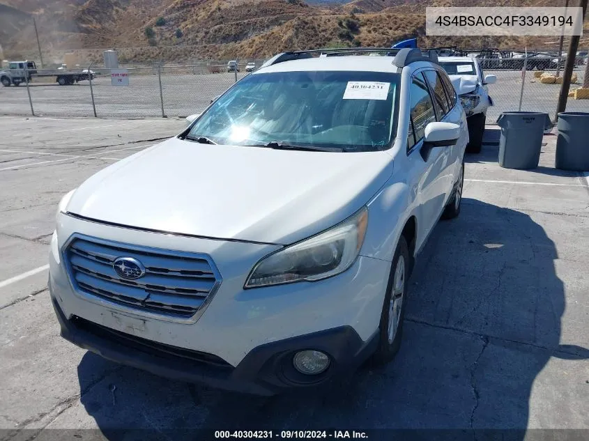 4S4BSACC4F3349194 2015 Subaru Outback 2.5I Premium