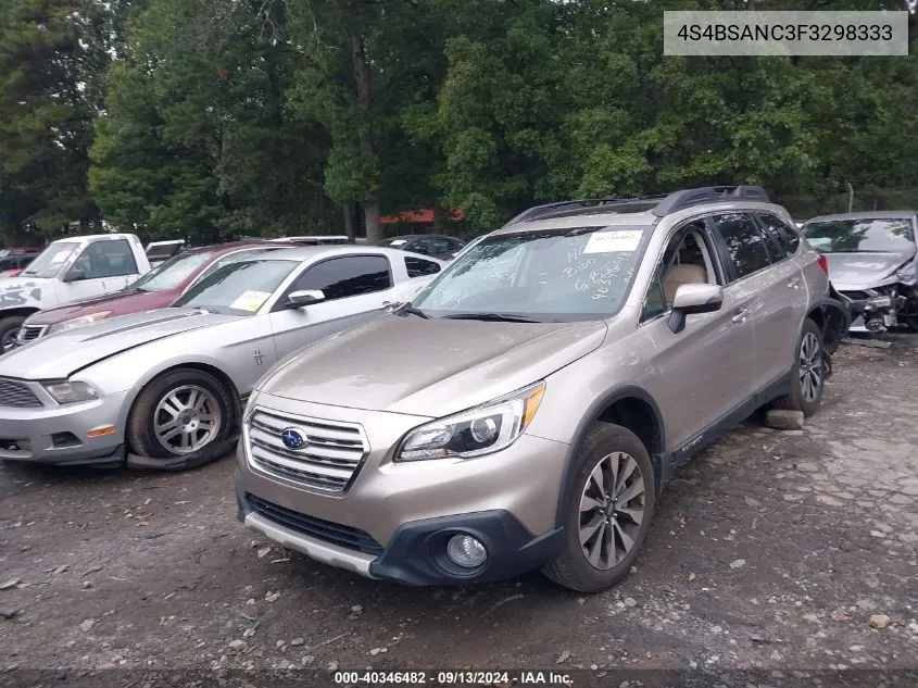 2015 Subaru Outback 2.5I Limited VIN: 4S4BSANC3F3298333 Lot: 40346482