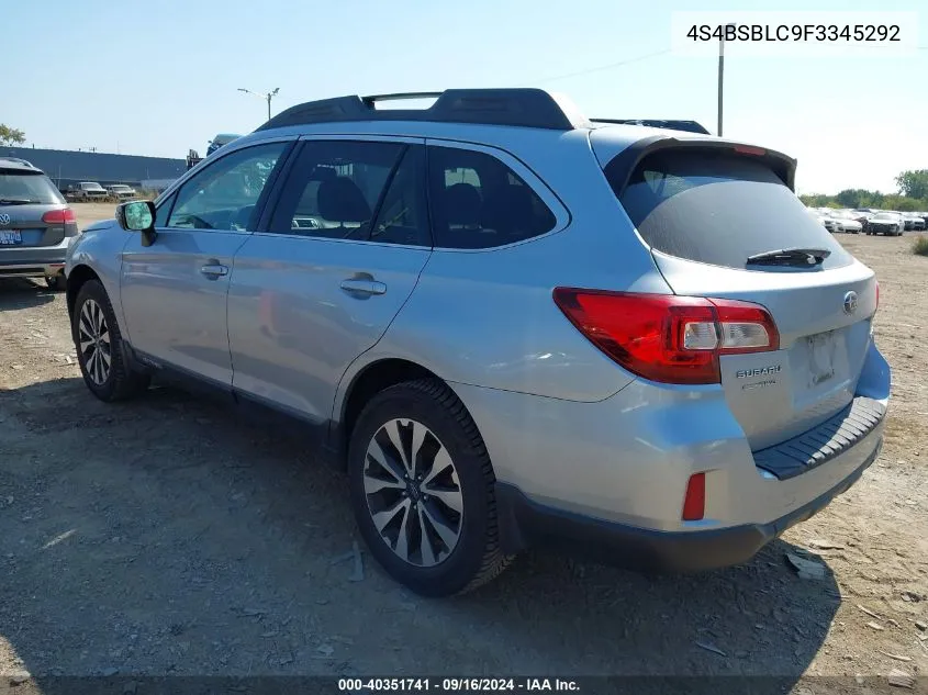 4S4BSBLC9F3345292 2015 Subaru Outback 2.5I Limited