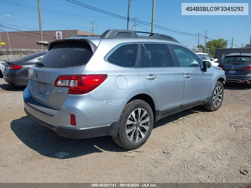 4S4BSBLC9F3345292 2015 Subaru Outback 2.5I Limited