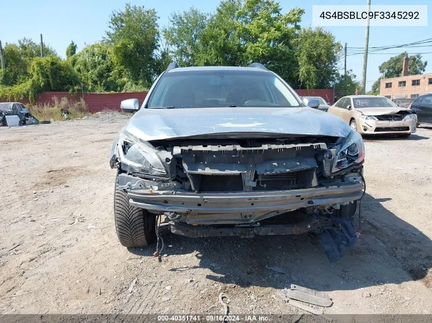 2015 Subaru Outback 2.5I Limited VIN: 4S4BSBLC9F3345292 Lot: 40351741