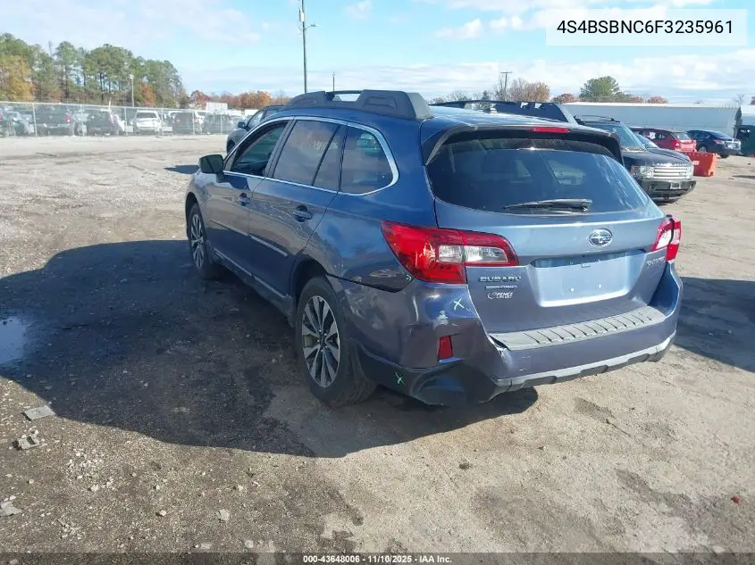 4S4BSBNC6F3235961 2015 Subaru Outback 2.5I Limited