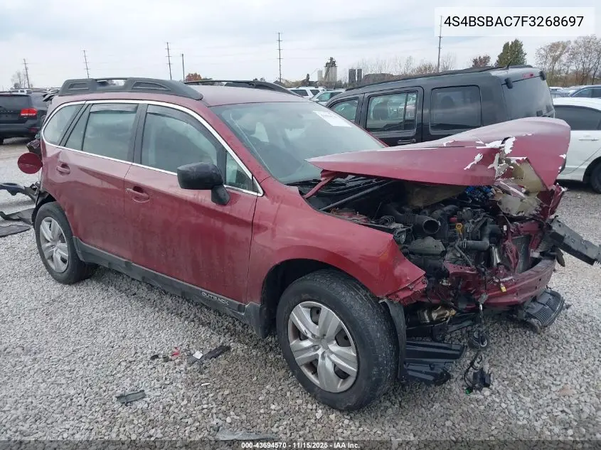 4S4BSBAC7F3268697 2015 Subaru Outback 2.5I