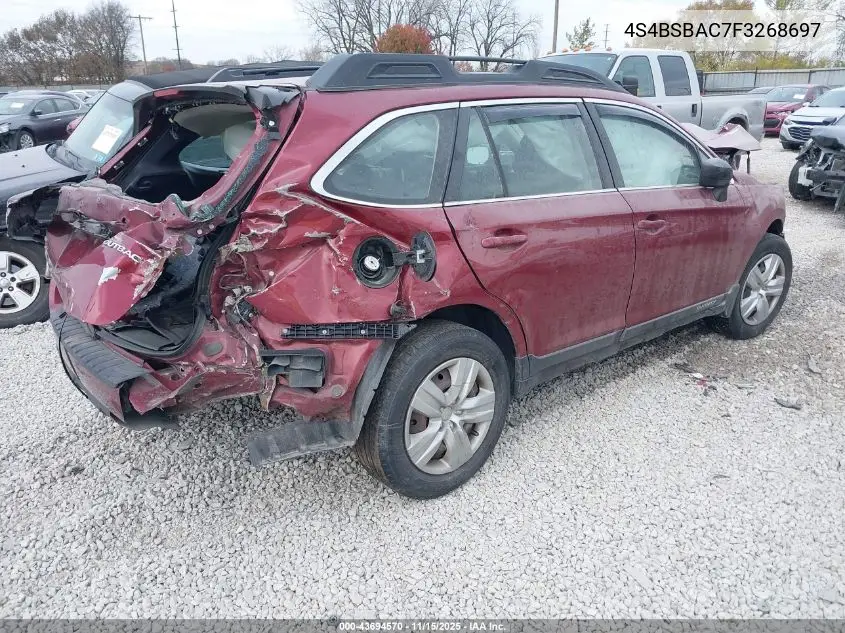 4S4BSBAC7F3268697 2015 Subaru Outback 2.5I