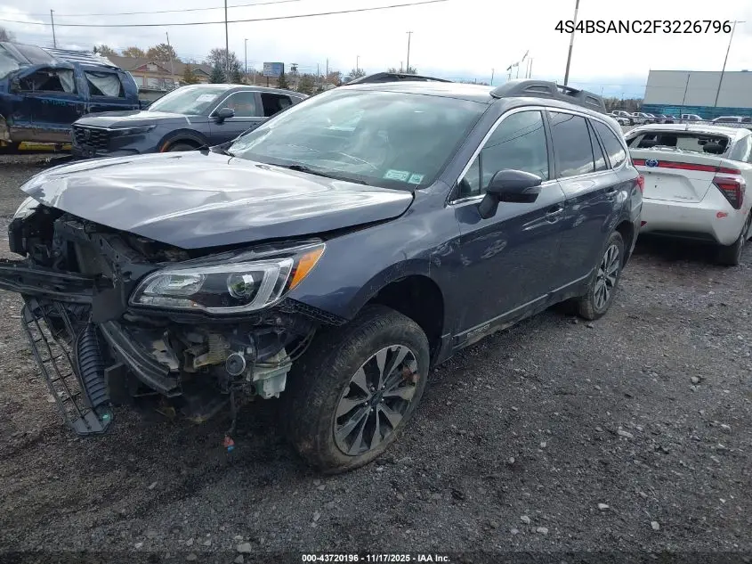 4S4BSANC2F3226796 2015 Subaru Outback 2.5I Limited