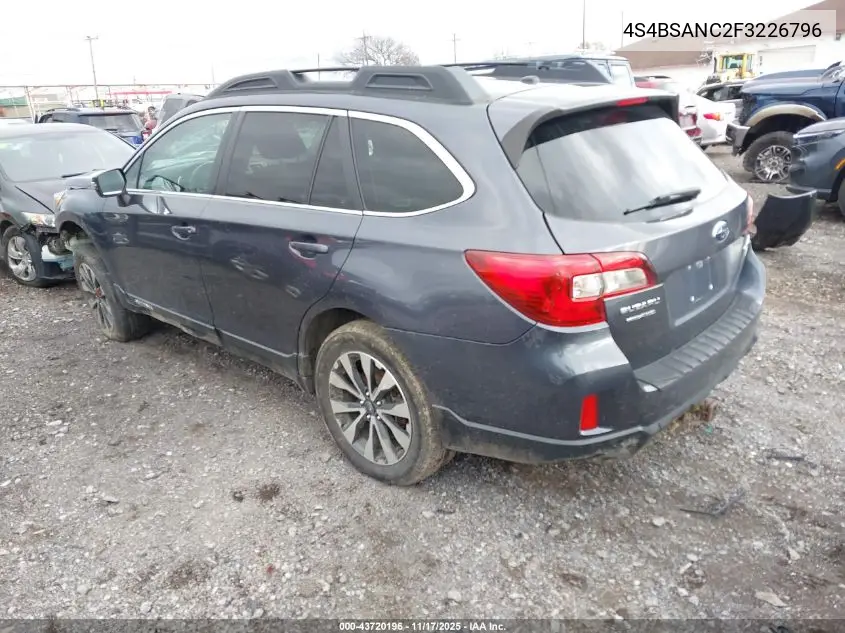 4S4BSANC2F3226796 2015 Subaru Outback 2.5I Limited