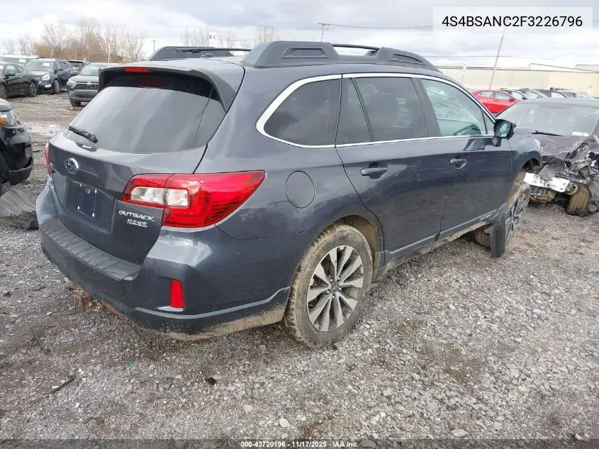4S4BSANC2F3226796 2015 Subaru Outback 2.5I Limited