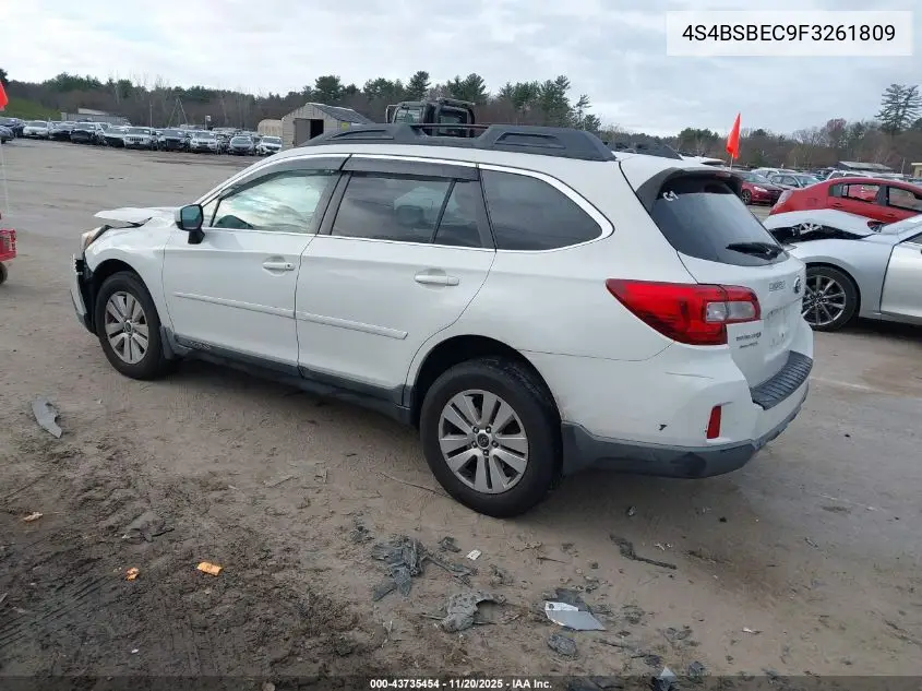 4S4BSBEC9F3261809 2015 Subaru Outback 2.5I Premium