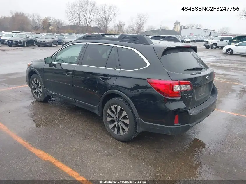 4S4BSBNC2F3247766 2015 Subaru Outback 2.5I Limited