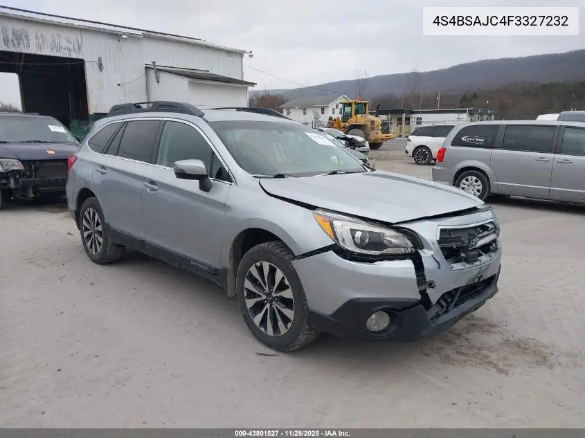 4S4BSAJC4F3327232 2015 Subaru Outback 2.5I Limited