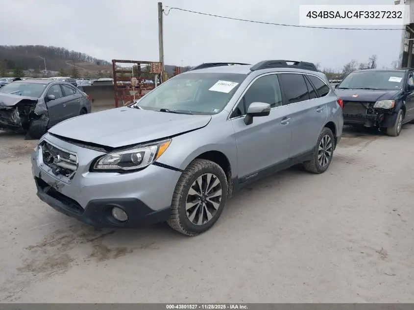 4S4BSAJC4F3327232 2015 Subaru Outback 2.5I Limited