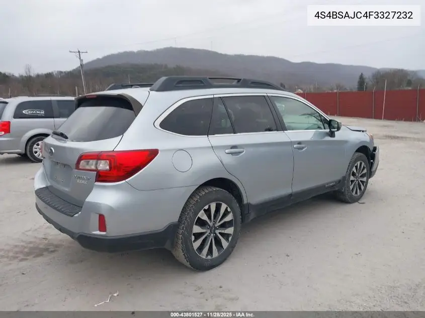 4S4BSAJC4F3327232 2015 Subaru Outback 2.5I Limited