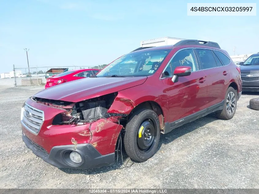 2016 Subaru Outback VIN: 4S4BSCNCXG3205997 Lot: 12045304