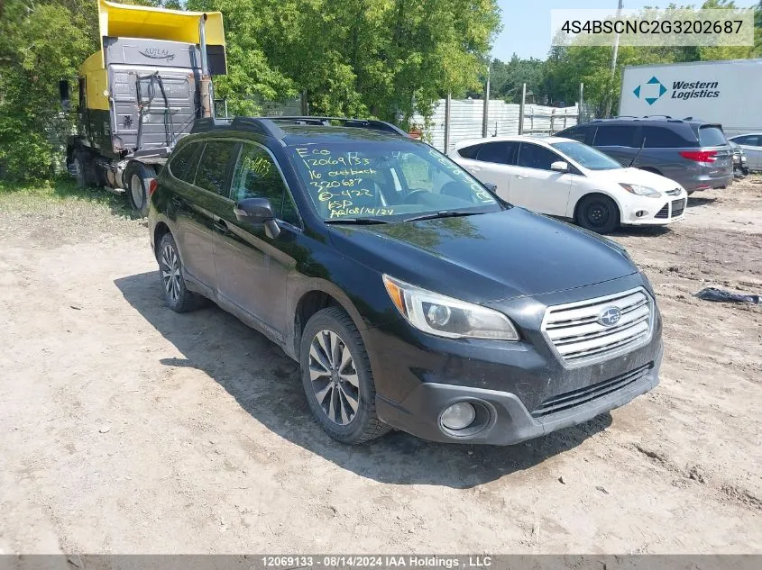 2016 Subaru Outback VIN: 4S4BSCNC2G3202687 Lot: 12069133