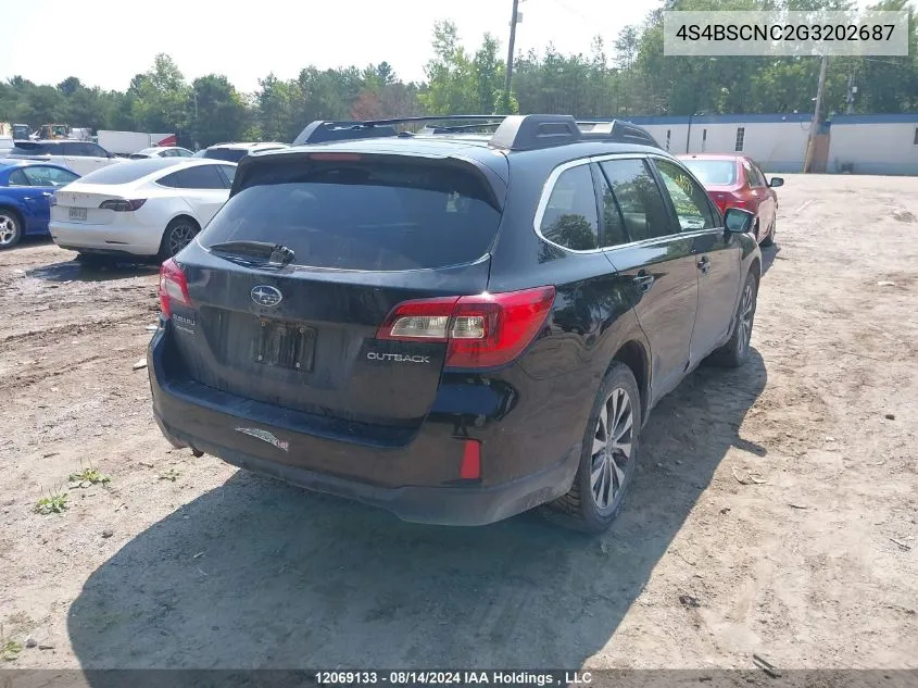 2016 Subaru Outback VIN: 4S4BSCNC2G3202687 Lot: 12069133