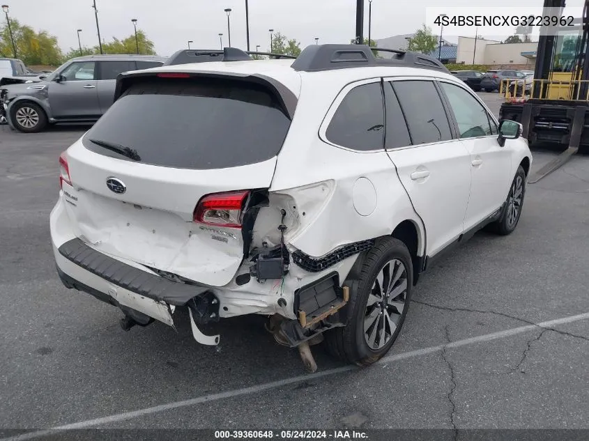 4S4BSENCXG3223962 2016 Subaru Outback 3.6R Limited