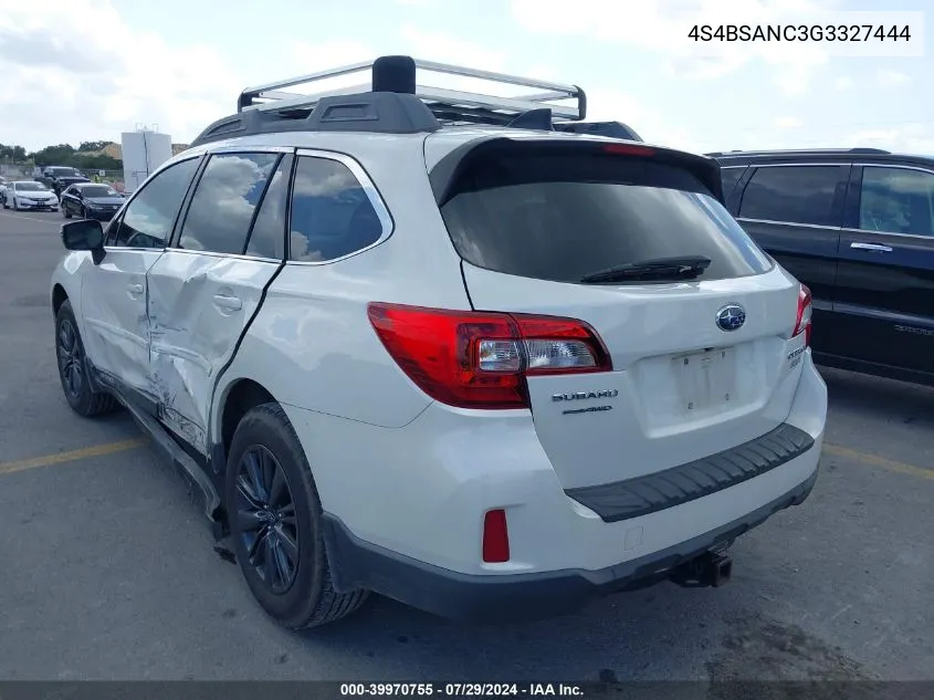 4S4BSANC3G3327444 2016 Subaru Outback 2.5I Limited