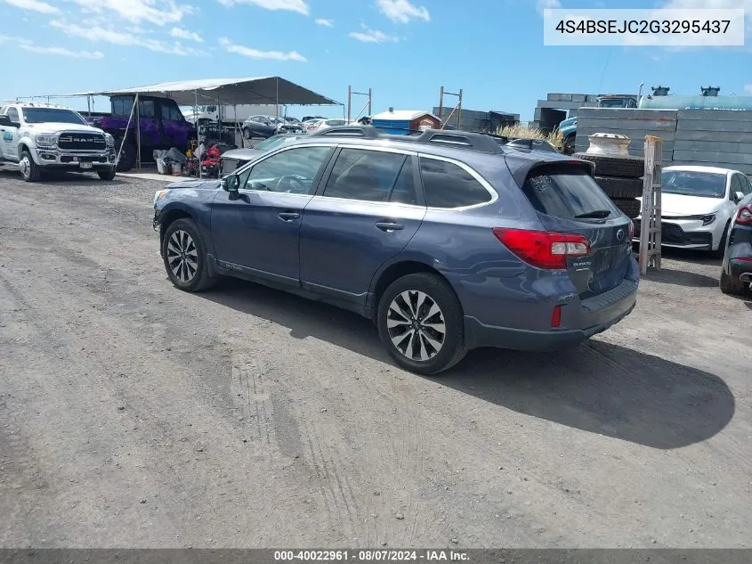 2016 Subaru Outback 3.6R Limited VIN: 4S4BSEJC2G3295437 Lot: 40022961