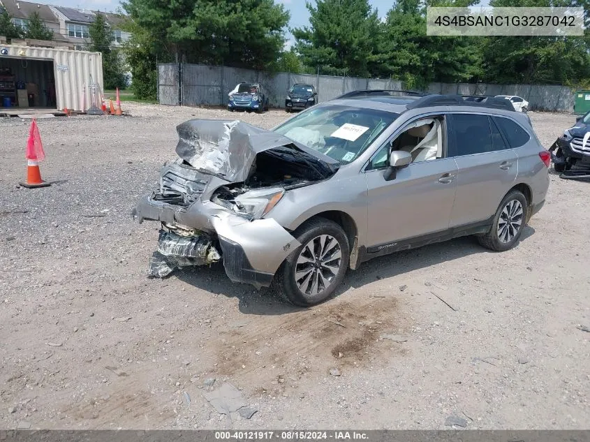 2016 Subaru Outback 2.5I Limited VIN: 4S4BSANC1G3287042 Lot: 40121917