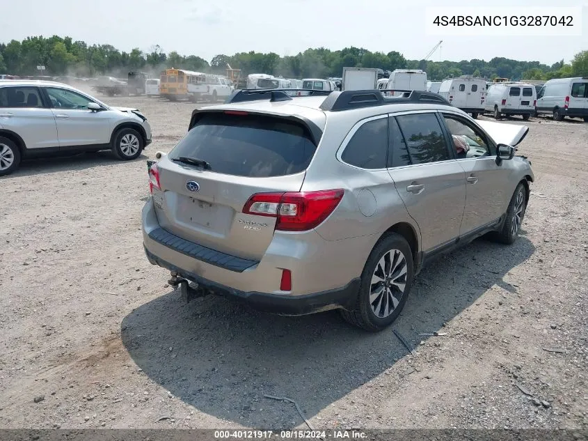 4S4BSANC1G3287042 2016 Subaru Outback 2.5I Limited