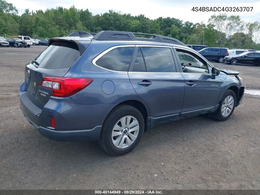 2016 Subaru Outback 2.5I Premium VIN: 4S4BSADC4G3263707 Lot: 40144949