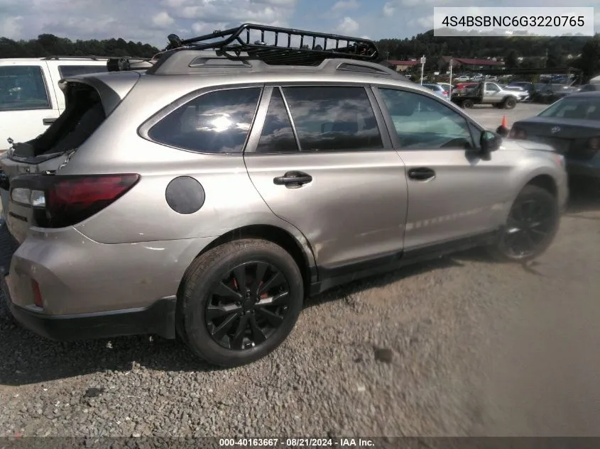 4S4BSBNC6G3220765 2016 Subaru Outback 2.5I Limited