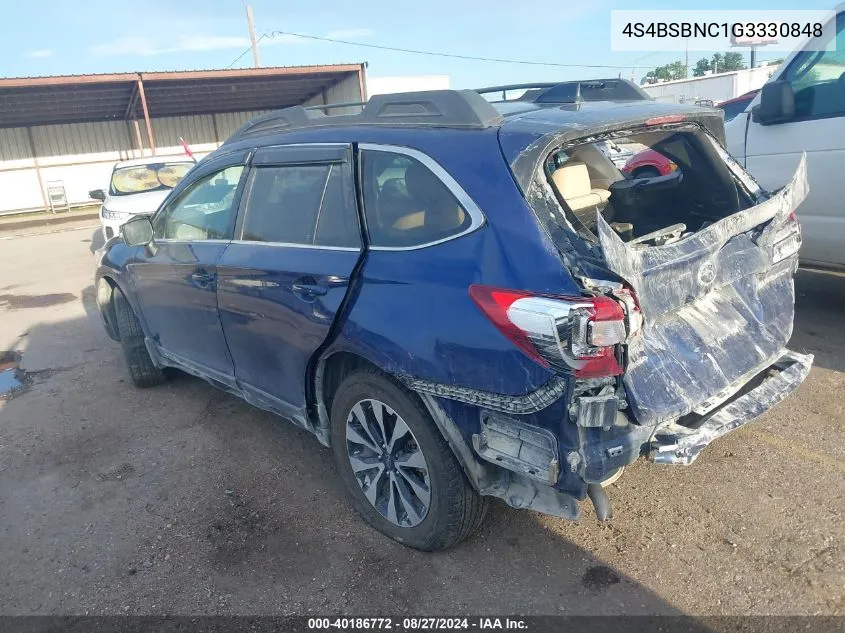 4S4BSBNC1G3330848 2016 Subaru Outback 2.5I Limited