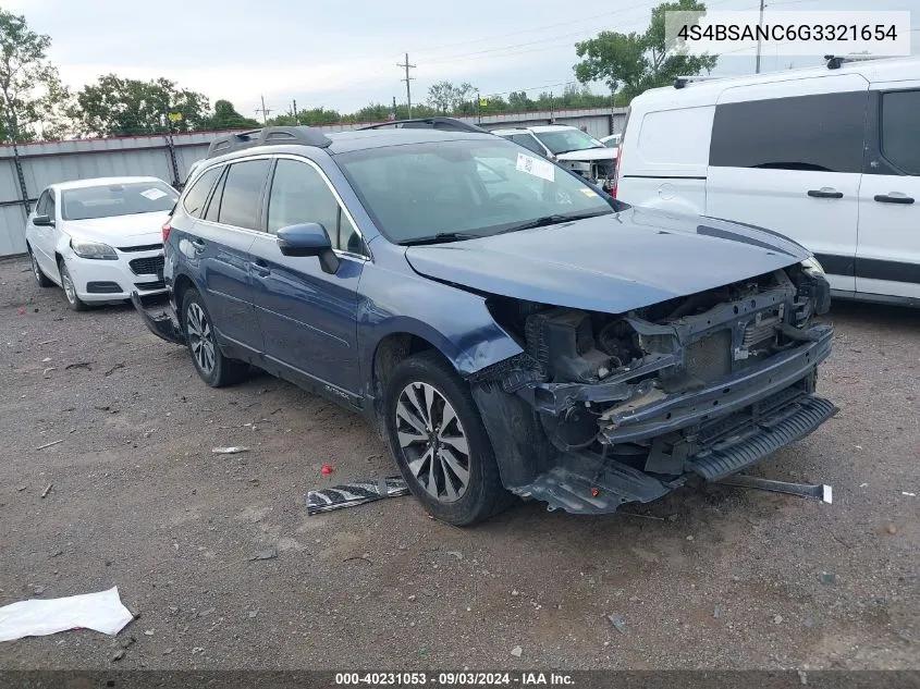 4S4BSANC6G3321654 2016 Subaru Outback 2.5I Limited