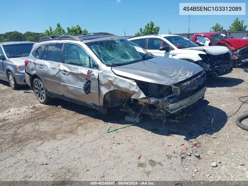 2016 Subaru Outback 3.6R Limited VIN: 4S4BSENC1G3312089 Lot: 40245007