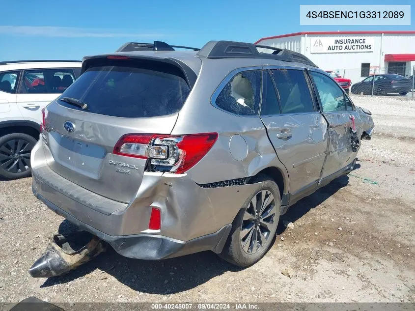 4S4BSENC1G3312089 2016 Subaru Outback 3.6R Limited