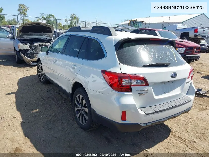 4S4BSBNC2G3338425 2016 Subaru Outback 2.5I Limited