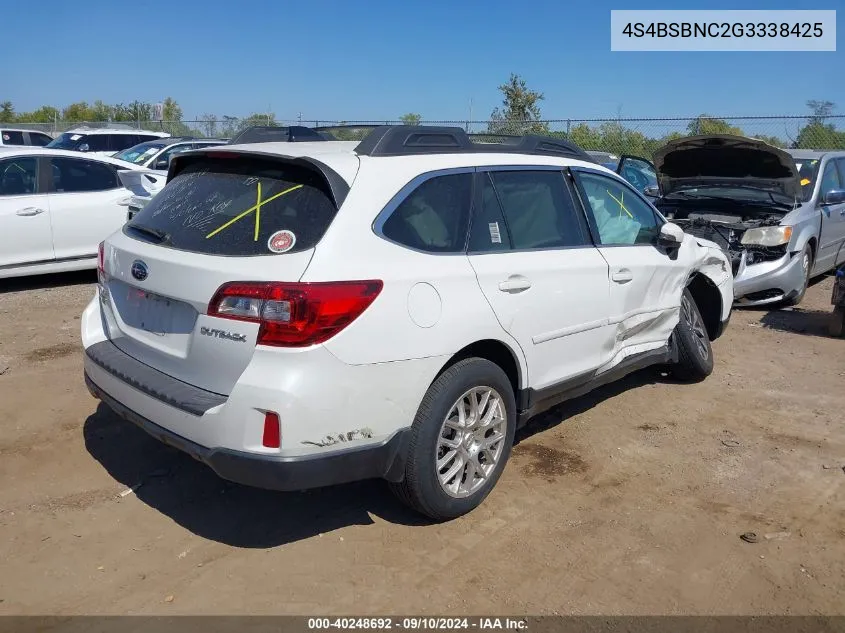 2016 Subaru Outback 2.5I Limited VIN: 4S4BSBNC2G3338425 Lot: 40248692