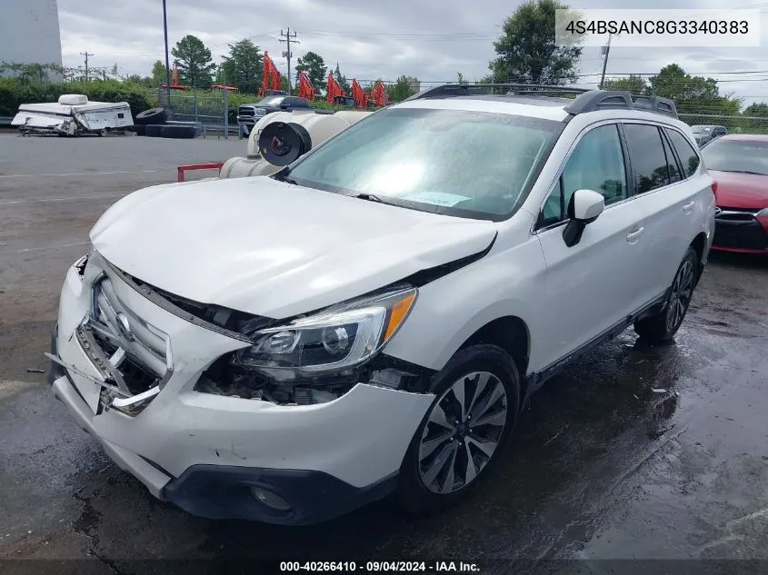 4S4BSANC8G3340383 2016 Subaru Outback 2.5I Limited