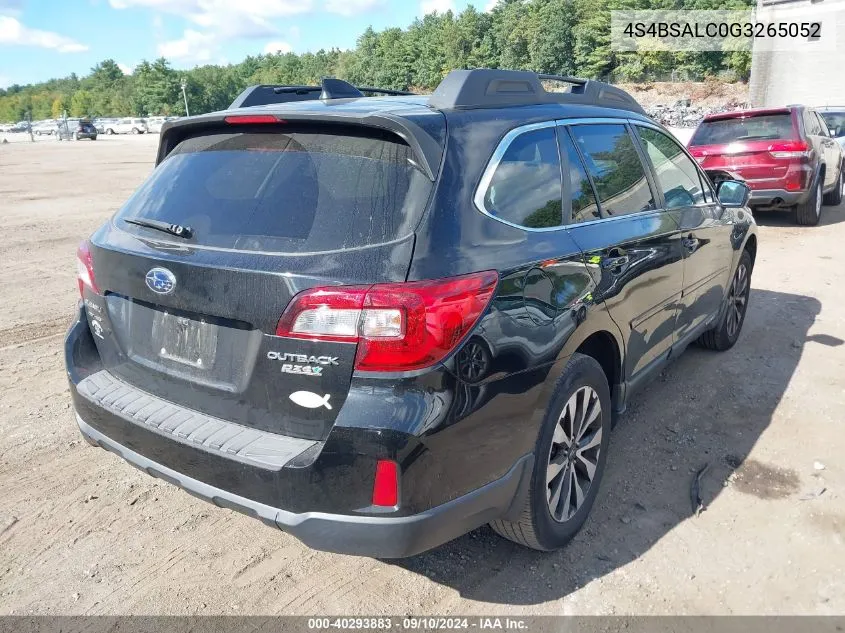 2016 Subaru Outback 2.5I Limited VIN: 4S4BSALC0G3265052 Lot: 40293883