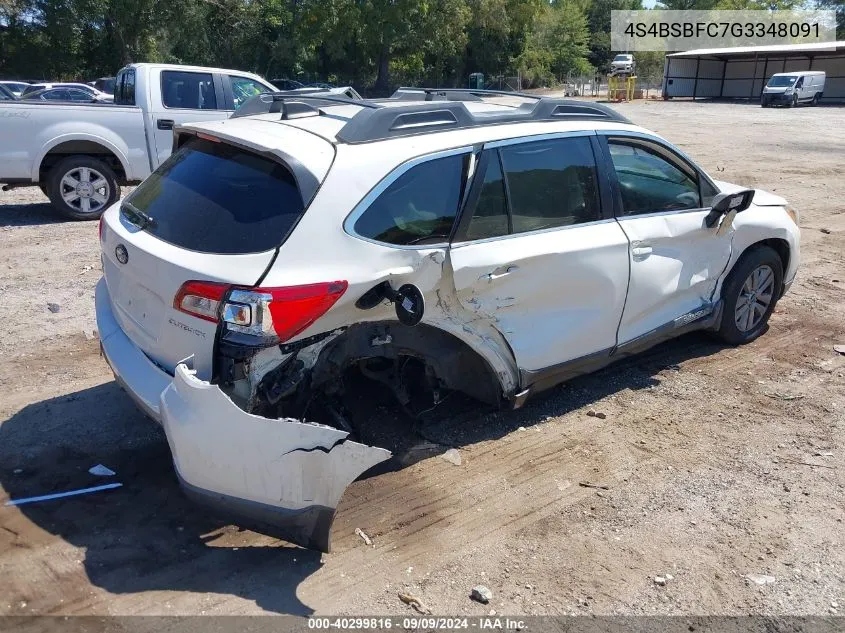 2016 Subaru Outback 2.5I Premium VIN: 4S4BSBFC7G3348091 Lot: 40299816