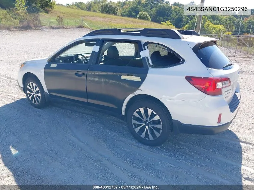 2016 Subaru Outback 2.5I Limited VIN: 4S4BSANC1G3250296 Lot: 40312737