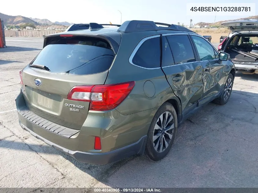 4S4BSENC1G3288781 2016 Subaru Outback 3.6R Limited