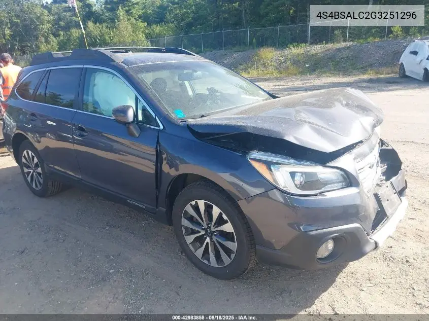 4S4BSALC2G3251296 2016 Subaru Outback 2.5I Limited