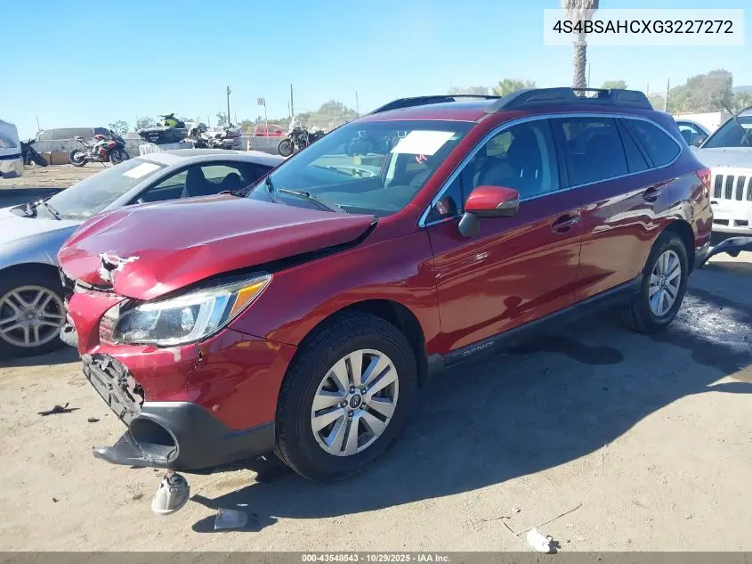 4S4BSAHCXG3227272 2016 Subaru Outback 2.5I Premium