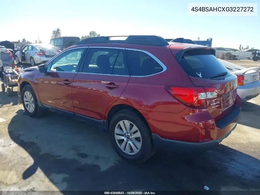 4S4BSAHCXG3227272 2016 Subaru Outback 2.5I Premium
