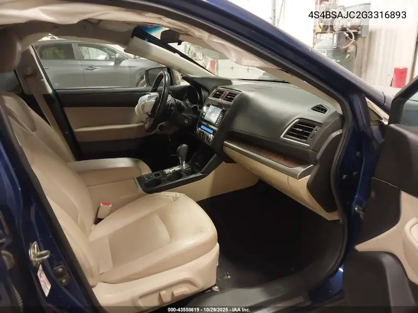 4S4BSAJC2G3316893 2016 Subaru Outback 2.5I Limited