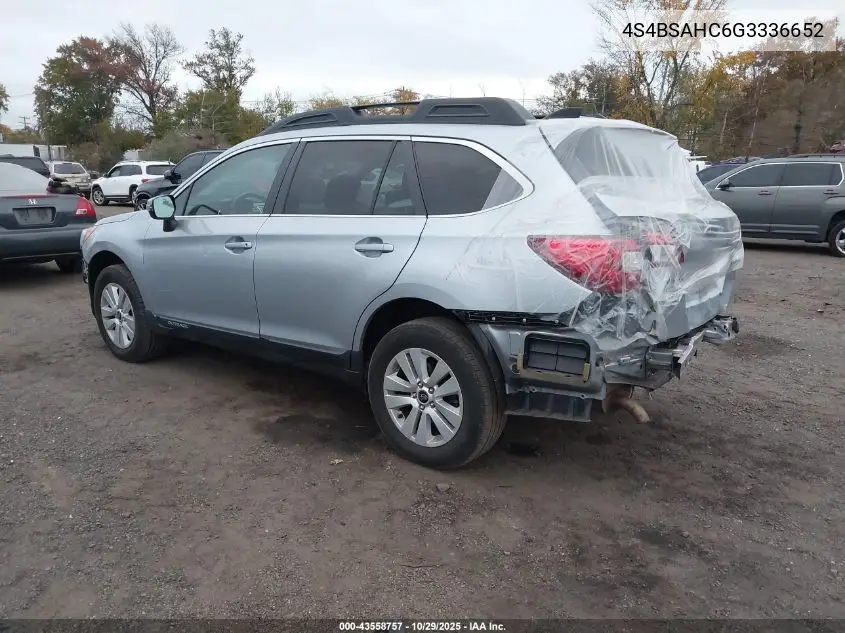 4S4BSAHC6G3336652 2016 Subaru Outback 2.5I Premium