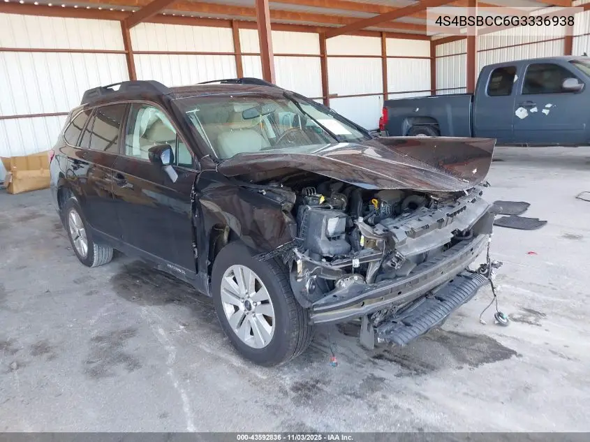 4S4BSBCC6G3336938 2016 Subaru Outback 2.5I Premium