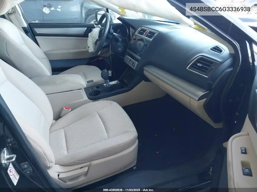 4S4BSBCC6G3336938 2016 Subaru Outback 2.5I Premium