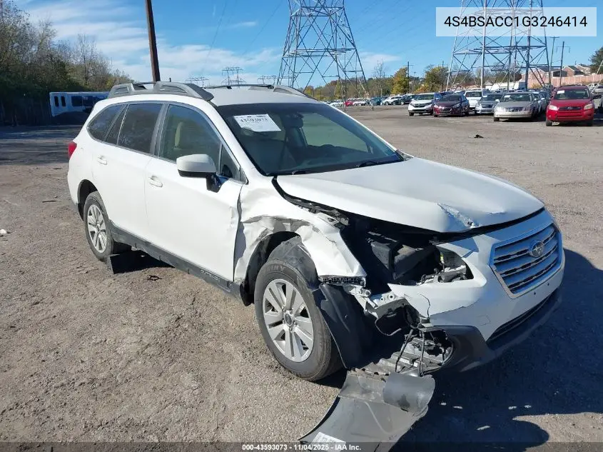 4S4BSACC1G3246414 2016 Subaru Outback 2.5I Premium