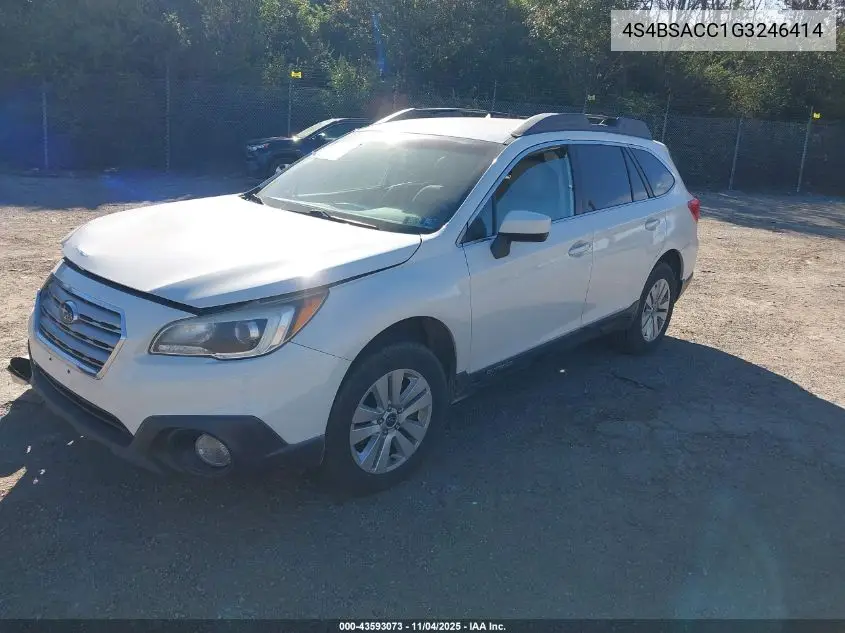 4S4BSACC1G3246414 2016 Subaru Outback 2.5I Premium