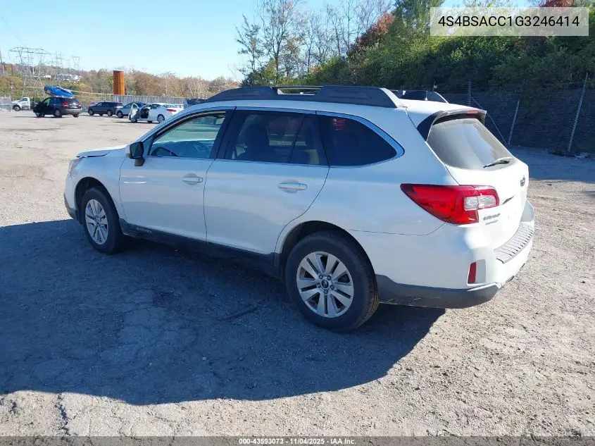 4S4BSACC1G3246414 2016 Subaru Outback 2.5I Premium