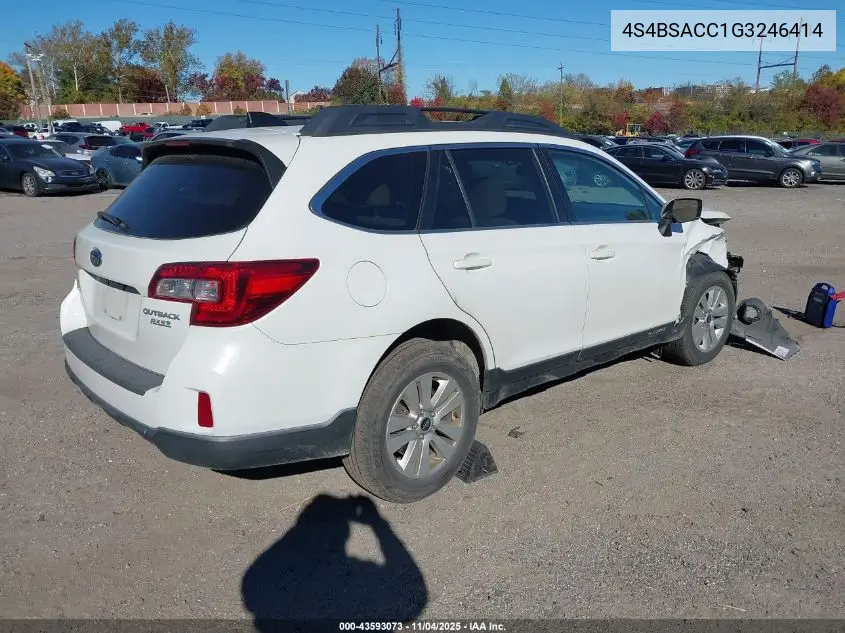 4S4BSACC1G3246414 2016 Subaru Outback 2.5I Premium